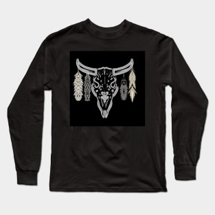 Skull and Feather Long Sleeve T-Shirt